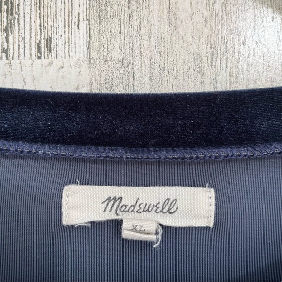 MADEWELL Blue Velour Crewneck Sweatshirt XL - Picture 5 of 10